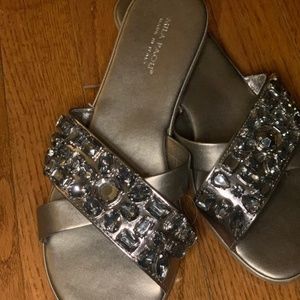 Mila Paoli Pewter Heavy Stone Slides